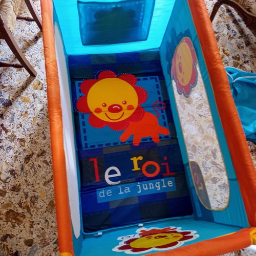 Foldable Travel Playpen with Mattress and Wheels, Like New