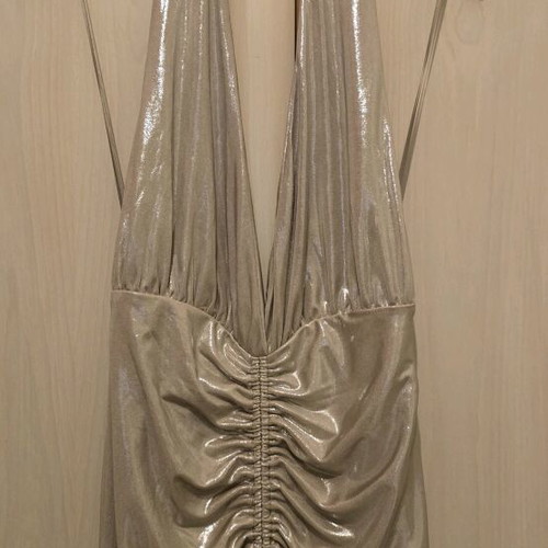 Zara dress new, size S, beige gold silver