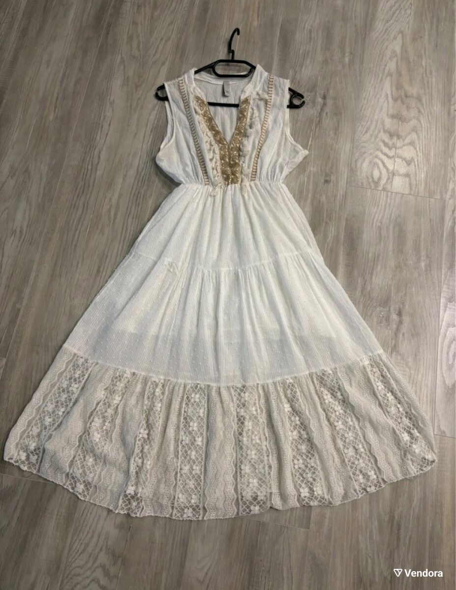 midi beige dress Beige Embellished Mesh Fitted Midi Dress With Sheer Panels