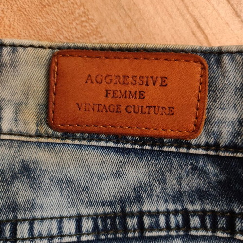 Aggressive Vintage Culture Jeans used, blue acid wash tie dye, size 30