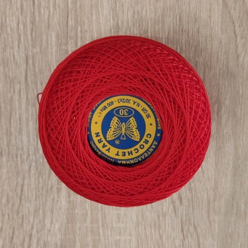 Crochet yarn No 30 - 40 - 50 new, 50g, beige, snow white, red