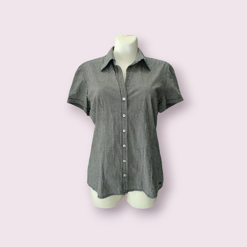 S.Oliver Summer Women's Shirt L-XL, 97% Cotton Checked, Like New