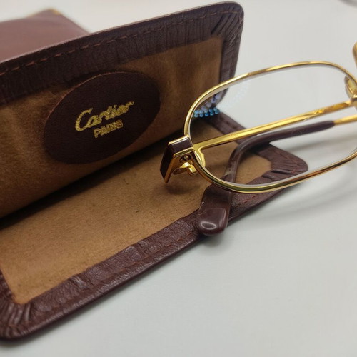 Cartier Vintage Demi Lune Gold Lacquer 22kt Glasses Used