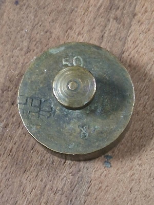 Brass weight used 50 grams with Greek emblem