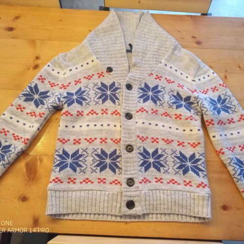 Knitted men's cardigan XL used, gray
