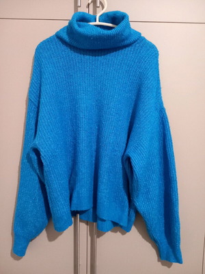 Stradivarius knitted sweater used, blue, size XS