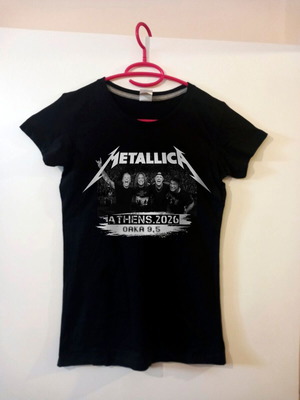 T-shirt Metallica Athens 2026 καινούργιο, μαύρο, μέγεθος Medium