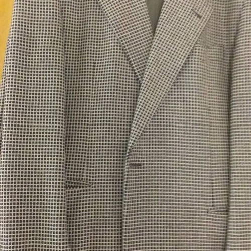 Men's checked wool jacket and olive brown trousers used