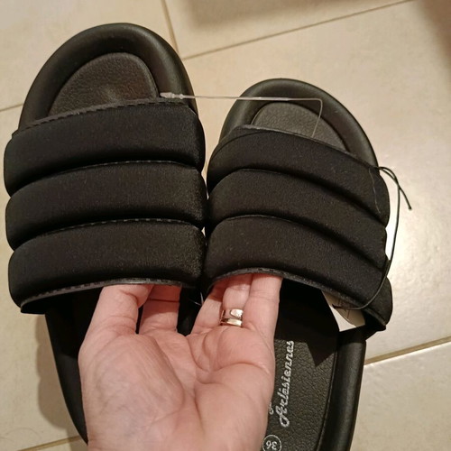 Women's slippers new size 36 black flatform