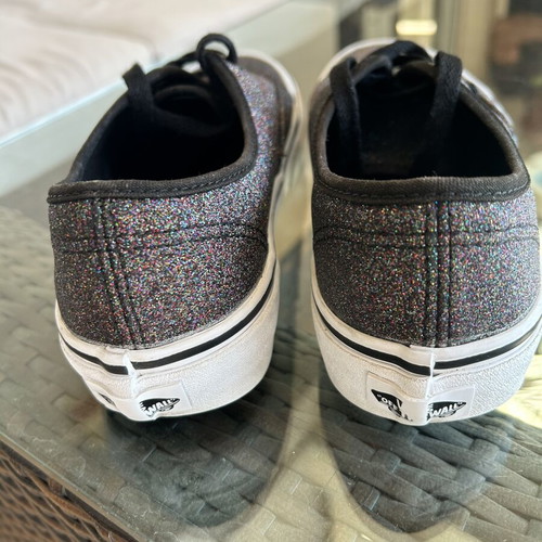 Vans Kids Shoes Black with Multicolor Glitter Size 35 Like New