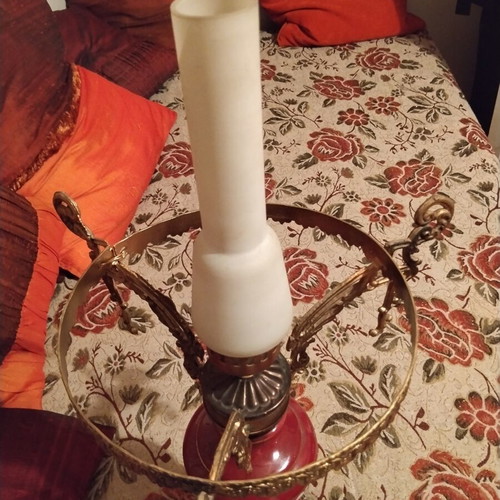 Table lamp with double glass