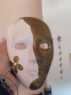 Hand Painted Ceramic Mask Like New
