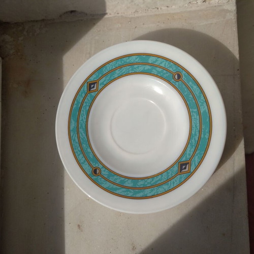 Porcelain coasters like new, set of 3 with painted design