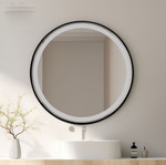 Led καθρέπτης Φ70 cm αλουμινίου με 3 εναλλαγές φωτός και κουμπί αφής