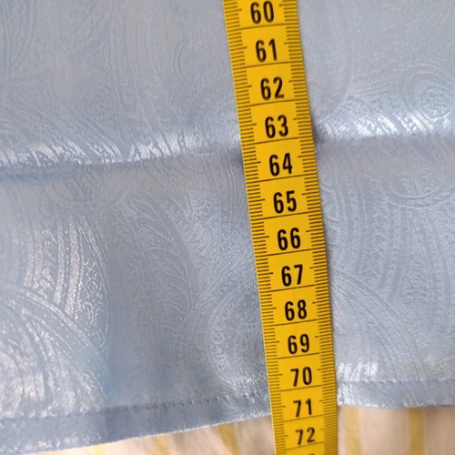 Satin short-sleeve pajamas XL turquoise with patterns, new