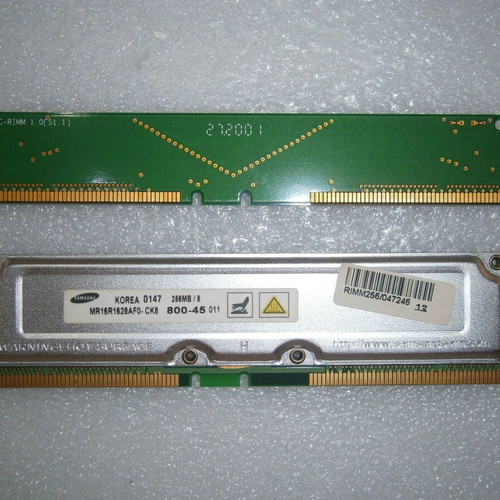 2x256MB RIMM 800MHz RAM modules Kingston and Samsung