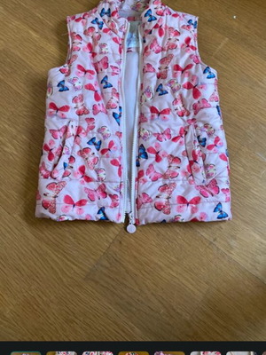 Alouette girls' pink butterfly gilet, sleeveless jacket