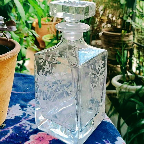 Crystal Engraved Decanter from England new