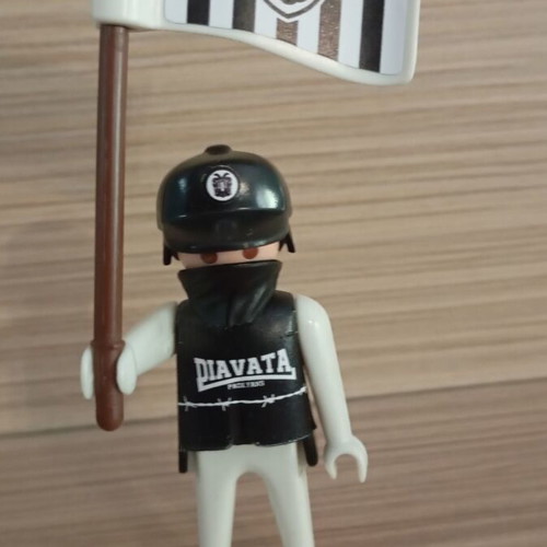 Playmobil PAOK Fan Figure with Team Flag like new