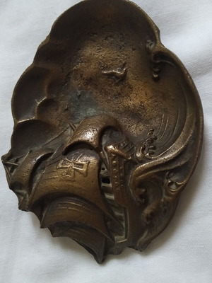 Vintage brass nautical ship ashtray used with trinket dish design