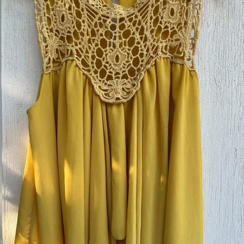 Boho top yellow like new, one size
