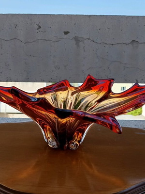 Μεγάλο vintage art glass centerpiece μεταχειρισμένο, χειροποίητο Murano style