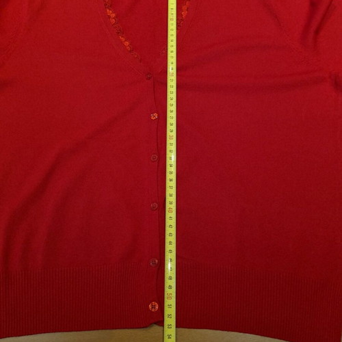 Betty Barclay red cardigan like new UK16 with lace detail