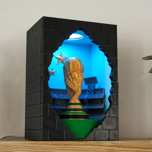 Wolrd Cup lamp like new with USB LED and switch