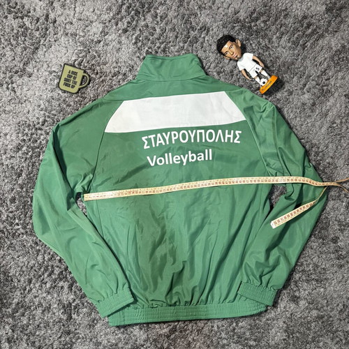 Macron green and white volleyball jacket, size M