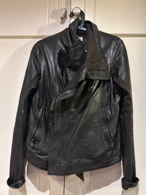 Leather jacket used, dark brown, Made in Italy, size XXXL