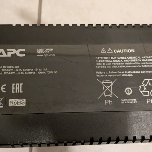 APC BX1400U-GR UPS used with battery replacement needed