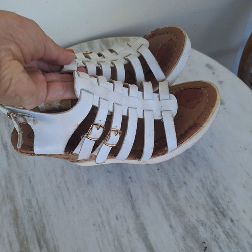 Platform sandals Fashion Icon used, white straps, cork sole, size 41