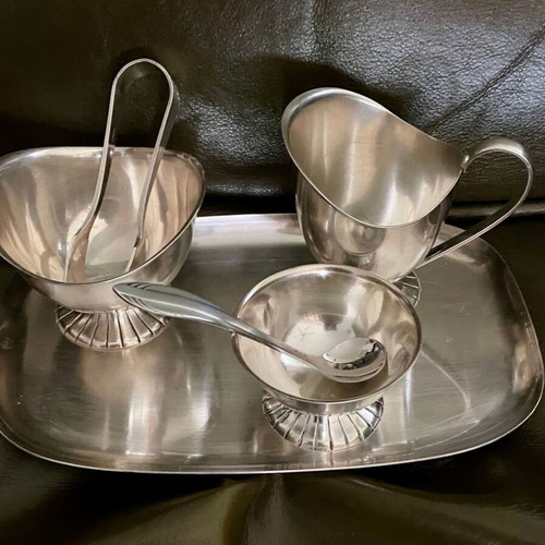 Silver-plated vintage serving set used