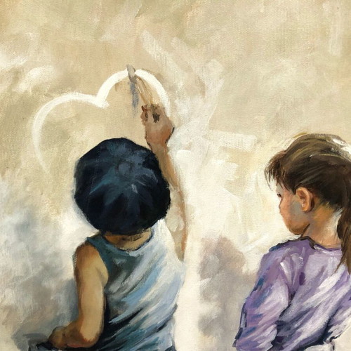 Authentic painting by Doumis like new, 55x70cm