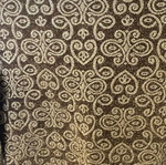Long-sleeve brown shirt new with shiny gold patterns