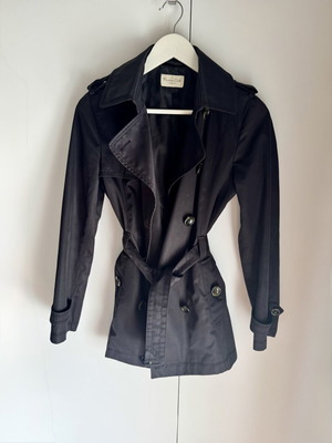 Massimo Dutti women's short trench coat size S like new, black