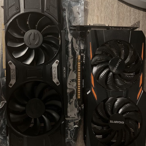 NVIDIA GeForce GTX 1060 6GB and 1050TI 4GB graphics cards used