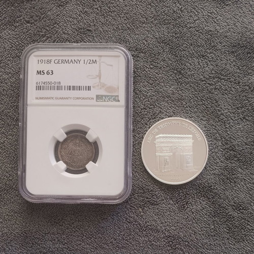Lot of 2 silver coins Germany-France like new