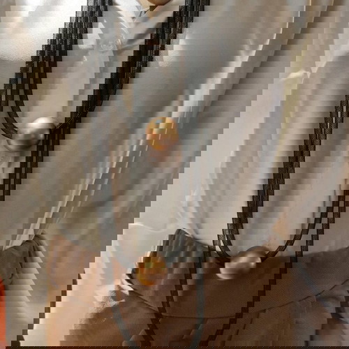 Κολιέ χειροποίητο τετραπλό καινούργιο με χρυσαφί σατινέ χάντρες