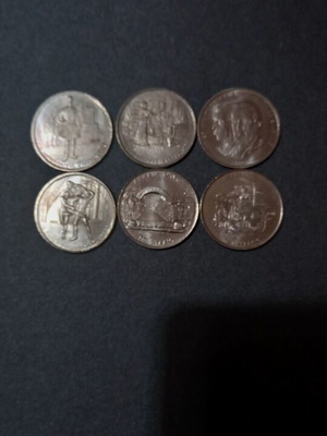Set of 6 500 Drachma coins Athens 2004 new