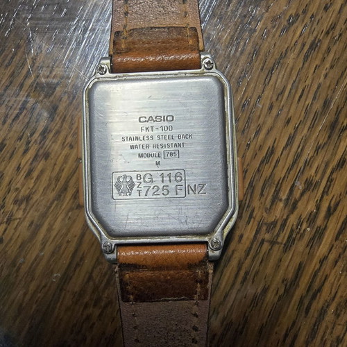Casio FKT-100 Radio Controlled Data Bank Watch Like New Beige