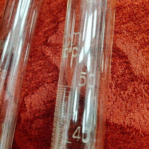 Glass volumetric cylinders like new, set of four, 1960s