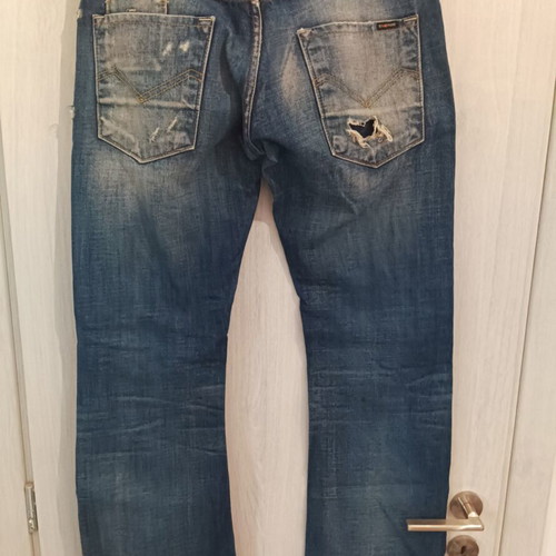 Energie men's jeans size 31 used with rips, straight fit, blue