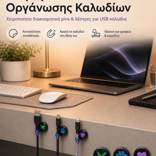 Magnetic Cable Organization Set new, handmade for desk
