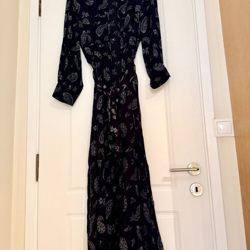 Zara long dress with belt new, black and white