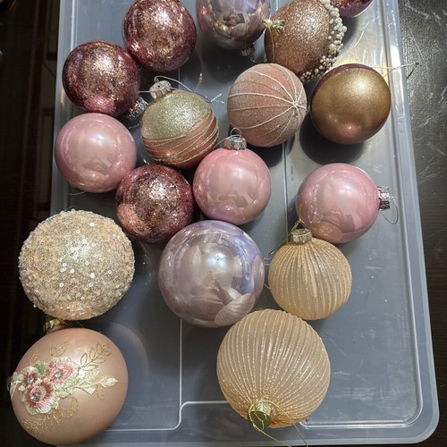 Christmas balls in pink shades new