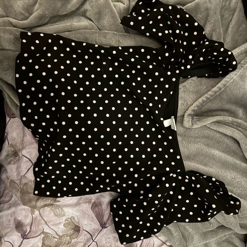 Polka dot blouse new, H&M, black and white