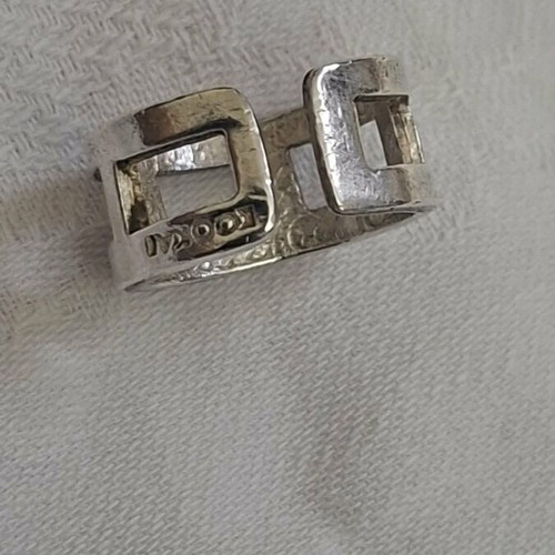 Vintage jewelry set of 4 with geometric ring and 3 rhinestone items