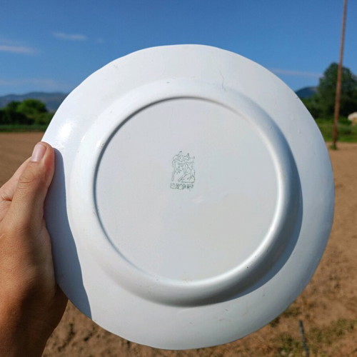 Decorative plate used with flowers Greek production