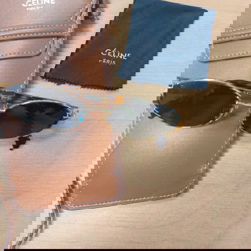 Γυαλιά ηλίου Celine Triomphe καινούργια, χρυσός σκελετός, πράσινοι φακοί